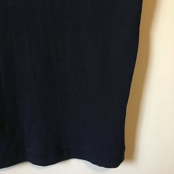 Pima Cotton Dark Navy Blue Soft Ribbed Tank Top - Picture 7 of 13